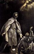 GRECO, El St Francis's Vision of the Flaming Torch oil on canvas